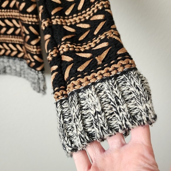 RAG & BONE Metallic Stripe Chunky Knit Sweater Dark Academia Size M - Picture 8 of 8